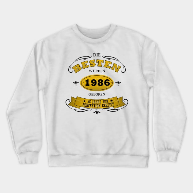 Geburtstag 35 Jahre Baujahr 1986 Alter Crewneck Sweatshirt by JG0815Designs